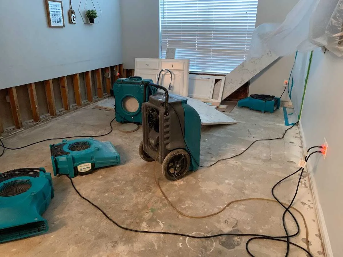 Dehumidifier in flood-cut room for Water Extraction & Removal in St. Matthews